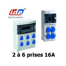 Coffret de prise étanche (prise française 16A) IP44 12 modules 3 prises