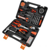 Primematik - Coffret d'outils de base de 17 pièces. Tournevis, pince, marteau, ruban à mesurer, etc.
