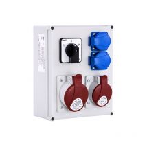 Coffret électrique 1x16A 5P/ 1x32A 5P 2x230V TVM 21 IP44 interrupteur inverseur de phases L‐0‐P SEZ