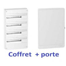 Schneider - Coffret électrique 72 Modules 4 Rangées avec porte R9H18404 + R9H18424