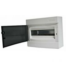 Tehnoplast - Coffret électrique apparent 12 modules 1 rangée avec porte translucide teintée