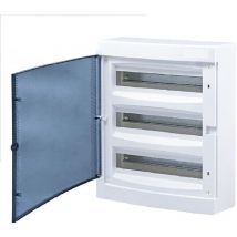 Tehnoplast - Coffret électrique Apparent 18 modules sur 3 rangées ( 3 x18 m ) avec porte Translucide avec borniers de terre