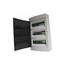 Tehnoplast - Coffret électrique apparent 36 modules 3 rangées avec porte translucide teintée