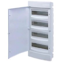 Tehnoplast - Coffret Électrique Encastre 4 Rangées 52 Modules Porte Pleine Couleur Blanc Et Bornier De Terre