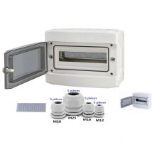 Ame Distribution - Coffret électrique étanche 12 modules apparent IP65 + borniers et 20 Presses-étoupe