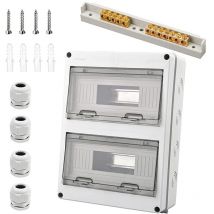 Beijiyi - Coffret Electrique Etanche, Coffret Electrique Etanche Exterieur IP65 24 Modules, avec 7 Bornes, 4 Connecteurs, pour une Utilisation à