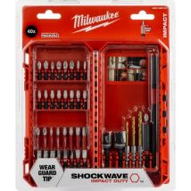 Milwaukee - Jeu de forets, douilles et embouts shockwave - 40 pcs