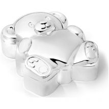 Coffret en argent pour la première dent ou mèche de cheveux, un ours en peluche avec un coeur gravé Taille: 57x47x24 mm UGS : ZV6027261