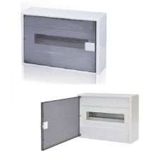 Tehnoplast - Coffret électrique apparent 13 modules 1 rangée avec porte translucide avec Borniers