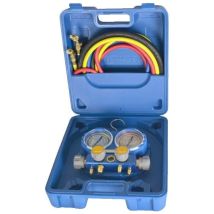 Coffret Manomètres 4 Voies – R410a R407c R32 R134a – 3 Flexibles 1,5m Avec Vannes – Jauge Haute Précision En Aluminium – Teddington