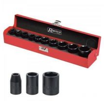 Coffret métal de 10 douilles pour clé à choc 38mm