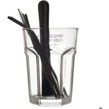 XXL Mojito-Set – großes Glas, 4 Edelstahlstrohhalme, Bürste, Mörser – spülmaschinenfest – Küchenrollenhalter