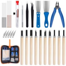 Coffret multi-outils,23PCS 3D Outils de Nettoyage de Buse D'Imprimante et Kit D'Outils de Retrait Comprend un Couteau à Mastic, Brosse Métallique,
