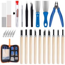 Coffret multi-outils,23PCS 3D Outils de Nettoyage de Buse D'Imprimante et Kit D'Outils de Retrait Comprend un Couteau à Mastic, Brosse Métallique,