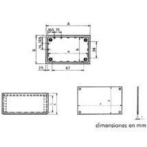 Coffret ''optative'' en plastique - bleu petrole 85.0 x 56.0 x 35.5MM standard plastic housings TKP1B