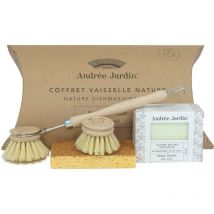 Andree Jardin - Coffret vaisselle avec brosse savon et éponge nature