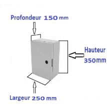AR - Coffrets électriques étanche IP65 en abs plastique avec de plaque fond pleine Coffret: 350x250x150