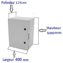 AR - Coffrets électriques étanche IP65 en abs plastique avec de plaque fond pleine Coffret: 500x400x175