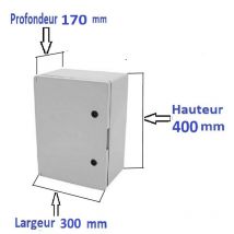AR - Coffrets électriques étanche IP65 en abs plastique avec de plaque fond pleine Coffret: 400x300x170