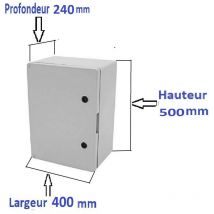 AR - Coffrets électriques étanche IP65 en abs plastique avec de plaque fond pleine Coffret: 500x400x240