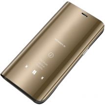 Markenlos - cofi1453 Smart View Spiegel Mirror Smart Cover Schale Etui kompatibel mit honor Schutzhülle Tasche Case Schutz Clear Gold Honor 8A