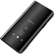 Markenlos - cofi1453 Smart View Spiegel Mirror Smart Cover Schale Etui kompatibel mit Xiaomi Redmi 9A Schutzhülle Tasche Case Schutz Clear Schwarz