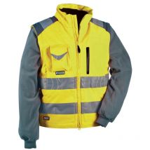 2 in 1 Warnschutzjacke mit Fleeceärmel gelb 44 - Cofra