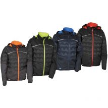 Poligus Arbeitsjacke Daunenjacke in Softshell - m - Schwarz / Rot - Cofra