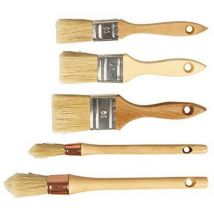 Set di 5 pennelli professionali con manico in legno Cogex