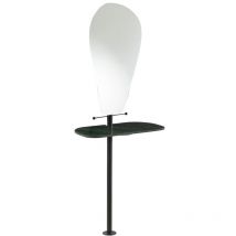 Hellin - Miroir avec étagère en métal et marbre vert 66x38x169 cm