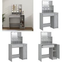 Vidaxl - Coiffeuse avec led Sonoma gris 86,5x35x136 cm - coiffeuse - coiffeuses - Home & Living - Gris
