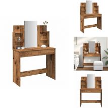 Vidaxl - Coiffeuse avec miroir vieux bois 96x39x142 cm - Coiffeuse - Coiffeuses - Table De Maquillage - Coiffeuse De Maquillage