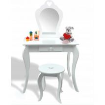 Coiffeuse - coiffeuse pour enfants - miroir - un tabouret - 108x71x39,5 cm
