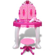 Coiffeuse jouet 3 miroirs pour enfants avec lumière et son