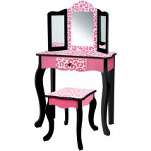 Teamson Kids - Coiffeuse enfant en bois table maquillage miroir tabouret Fantasy fields Teamson TD-11670A