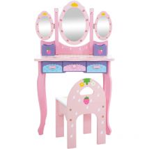 CLP - Fille pour fille avec miroir et bois fin finement décoré