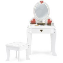 Robincool - Coiffeuse pour Enfants en Bois Écologique Beauty Center 49x34x93 cm avec Tabouret et Accessoires Inclus