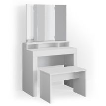 Coiffeuse Nora, Blanc, 89.5 cm avec banc Vicco