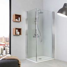 Kiamami Valentina - Coin Douche 70X90 Deux Portes De Fermeture Cristal