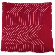 Basics - Cojín Algodón 50x12x50cm Rojo Con Lineas Rosas