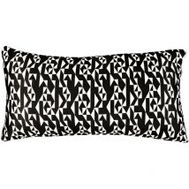 Cuscino con Imbottitura con Stampa Geometrica Kuatéh Breda 55x30 cm Nero e Bianco