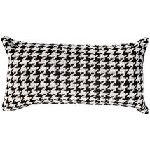 Cuscino con Imbottitura con Stampa Pied de Poule Kuatéh Ribe 55x30 cm Nero e Bianco