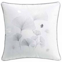 Cojín decorativo estampado Bloomy 40x40 cm blanco