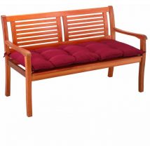 Detex - Cojín para banco de jardín 110x45x8cm Almohadón de banco doble viscoelástico y transpirable Rojo