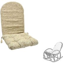 Cojín para mecedora suela grande en bambú estampado beige