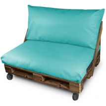 Cojín para palets Polipiel Exterior Turquesa Respaldo Esquina 65x45x25 Turquesa