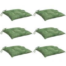 Jinlefu - Cojines para silla 6 uds tela estampado de hojas 40x40x7 cm vidaXL