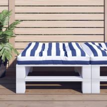 VidaXL Cojín para palés tela a rayas azul y blanco 80x80x12 cm