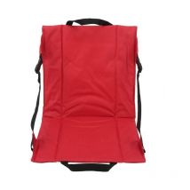 XVX - Cojín plegable rojo para silla de estadio, cojín portátil para silla de playa al aire libre con respaldo