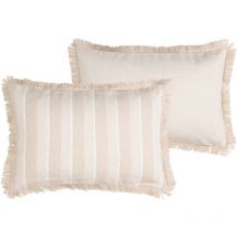Cojin Rayas Con Flecos 30x13x45 Cm